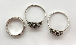 3 Vintage Sterling Silver Rings - Sizes 5.5, 7.75 and 8