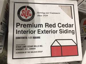 Lot of 6 boxes Primed RED Cedar INTERIOR EXTERIOR SIDING in good conditions