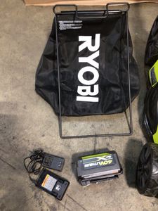 RYOBI 20 in. 40-Volt Brushless Lithium-Ion Cordless Battery Walk Behind Push Lawn Mower 6.0 Ah (used) see pictures