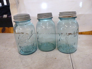 3 Vintage Ball Perfect Mason Aqua Canning Jars
