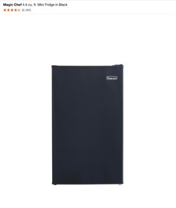 lot 1 image: Magic Chef 4.4 cu. ft. Mini Fridge in Black. See Pictures