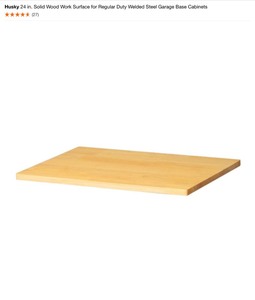 lot 8 image: Husky 24 in. Solid Wood Work Surface for  & 4 in. Caster Kit for Garage Base Cabinets. See Pictures