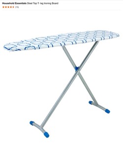 lot 53 image: Household Essentials Ironing Board and Wenko Laundry Basket