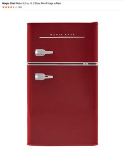 lot 60 image: Magic Chef Retro 3.2 cu. ft. 2 Door Mini Fridge in Red
