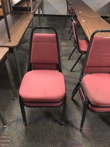 38 Red Stackable Cloth chairs