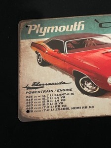 Plymouth Cudo Collectible Tin Sign