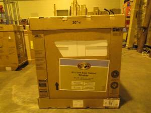 lot 5 image: Hampton Bay Shaker Satin White Stock Assembled Sink Base Kitchen Cabinet (30 in. x 34.5 in. x 24 in.)