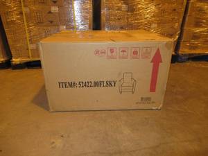 lot 2 image: Noble House - Columbus Fabric Recliner - Light Sky