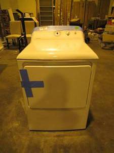 lot 17 image: 6.2 cu. ft. 120 Volt White Gas Vented Dryer by Hotpoint (DAMAGED)