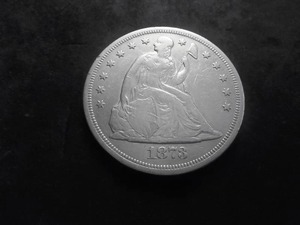 1873 Seated Liberty Silver Dollar With Motto On Reverse
