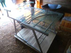 Glass Top Desks x 2