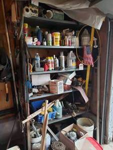 Steel Shelf Unit With Contents