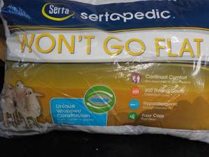 lot 219 image: Serta SQ Size Wont Go Flat Pillow...