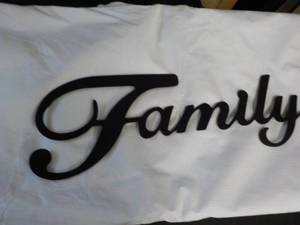 lot 247 image: Metal Family Sign 18 x 7...