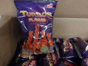 lot 431 image: 1 Case Turbos Flamas Snacks past b...