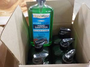 lot 446 image: Box of 6 Bottles Handvana Hand Sani...