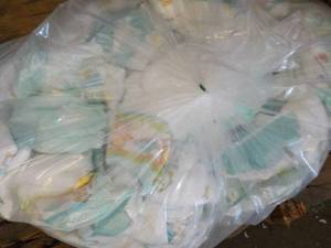 lot 469 image: Bag of 100 or so Diapers Newborn- 3...