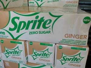 lot 491 image: 4 - 12 packs Sprite Ginger Zero Sug...