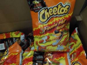 lot 493 image: Case of Cheetos 8.5 oz Bags Flamin ...