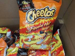 lot 494 image: Case of Cheetos 8.5 oz Bags Flamin ...