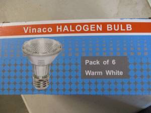 lot 19 image: 6 Vinaco Par 20 Halogen Bulbs...