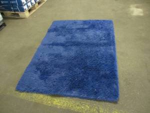lot 32 image: 64 x 47 Blue Fuzzy Rug...