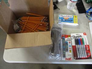 lot 152 image: Pens, Sharpies, Pencils and Zip tie...
