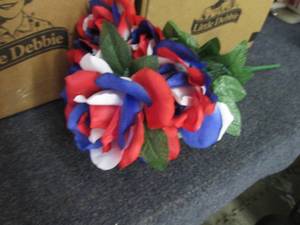2 Boxes Red, White & Blue Roses...