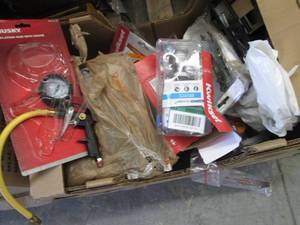Box of Assorted open pkg door entry...