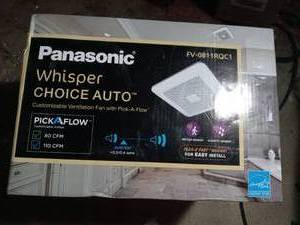 WhisperChoice AutoPick-A-Flow 80110 CFM Ceiling Bathroom Exhaust Fan with MotionHumidity Sense and Flex-Z Fast Bracket by Panasonic