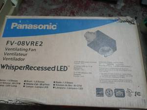 Whisper Recessed Architectural Grade 80CFM Ceiling Flush Mount Dimmable Ventilation Exhaust Fan with LED Light by Panasonic- open box not used - see pictures
