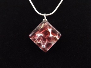 lot 52 image: .925 Sterling Silver Purple Murano Glass Pendant Necklace