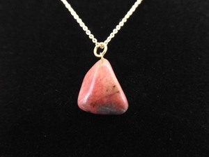lot 54 image: .925 Sterling Silver Rhodonite Peace Agate Gold Vermeil Pendant Necklace