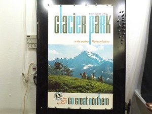 lot 18 image: Authentic Vintage Great Northern Railway 25 x 40 Glacier Park Travel Poster