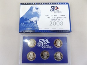 lot 34 image: 2008 State Quarter Set, Charles Russel Medallion, and Tokens 
