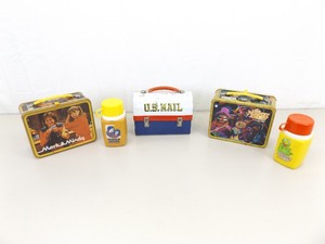 lot 40 image: Lot of 3 Vintage 1980s Metal Lunch Boxes