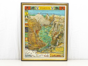 lot 63 image: Framed Antique 1931 Jo Mora Yosemite Print