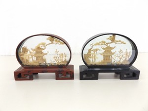 lot 84 image: 2 Asian Balsa Wood Carvings