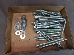 lot 27 image: 35 Count of 12 by 5 Lag screws & 20 Washers