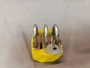 lot 35 image: 3 Keyed Alike Paddle Locks
