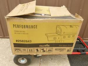 lot 12 image: Charbroil 4 burner stainless grill. Appears like new. Completeness unknown. As shown.