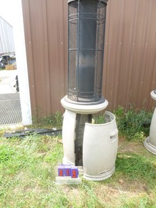 lot 19 image: Bernzomatic patio heater with door. Was working when taken out of service a few years ago. As shown.