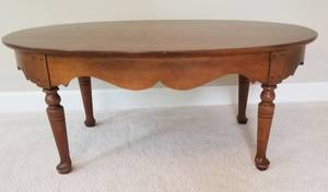 Cottage Chic Oval Pecan Cocktail Table