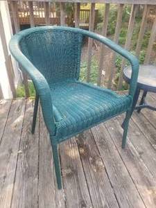 Green Wicker PatioDeck Seating Set
