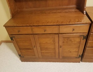 Lovely Vintage Solid Maple Cabinet Base Bookcase Hutch