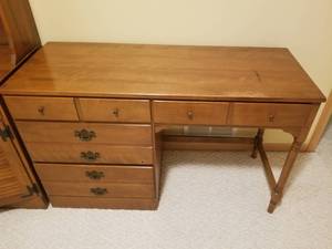Lovely Vintage Solid Maple Writing Desk by Ethan Allen