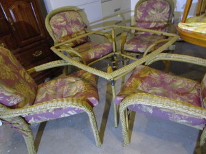 Patio Table & Wicker Chairs