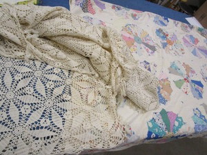 Vintage Piece Quilt & Crocheted Coverlets