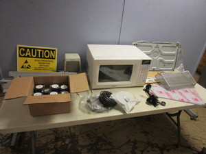 lot 537 image: SAMSUNG MICROWAVE, MAX-HEAT CERAMIC HEATER, RESIN RIBBON, ASSRTD. OFFICE SUPPLIES