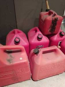 Lot of Plastic Gas Cans